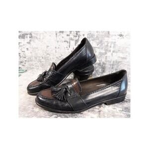 Vtg Bragano Cole Haan Tassel Loafers Mens 9.5 M Black Brown Woven Leather Italy